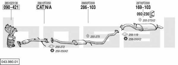  043.980.01 Exhaust system 04398001