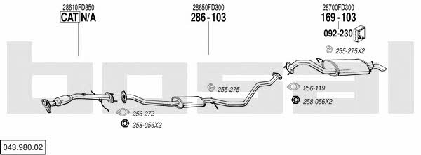  043.980.02 Exhaust system 04398002