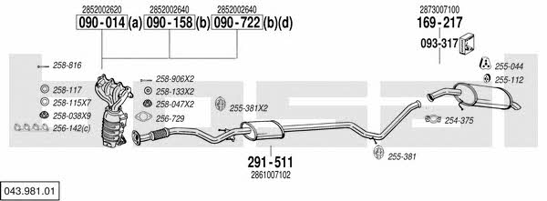  043.981.01 Exhaust system 04398101