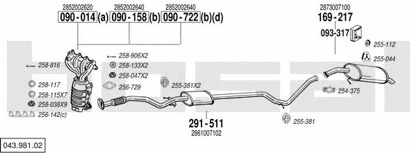  043.981.02 Exhaust system 04398102