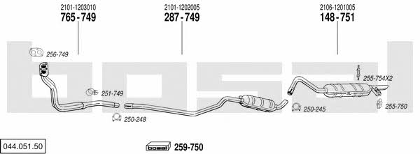  044.051.50 Exhaust system 04405150