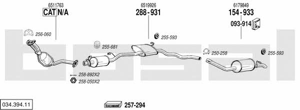 Bosal 034.394.11 Exhaust system 03439411