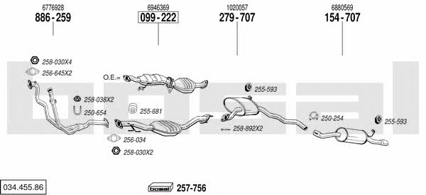 Bosal 034.455.86 Exhaust system 03445586