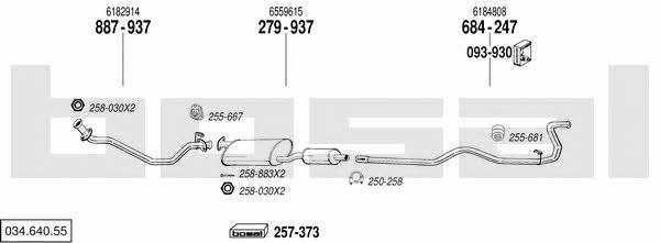  034.640.55 Exhaust system 03464055