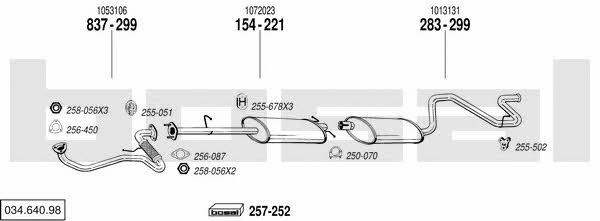 Bosal 034.640.98 Exhaust system 03464098 03464098 Bosal Exhaust system