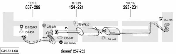 Bosal 034.641.00 Exhaust system 03464100 03464100 Bosal Exhaust system