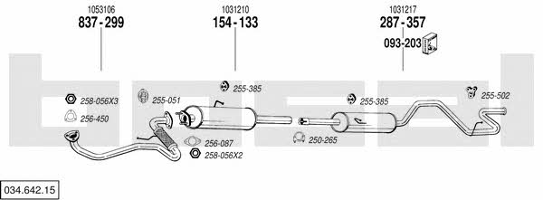 Bosal 034.642.15 Exhaust system 03464215 03464215 Bosal Exhaust system