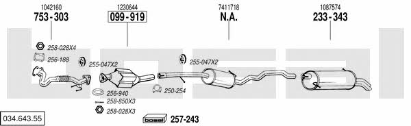Bosal 034.643.55 Exhaust system 03464355