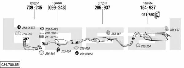 Bosal 034.700.65 Exhaust system 03470065 03470065 Bosal Exhaust system