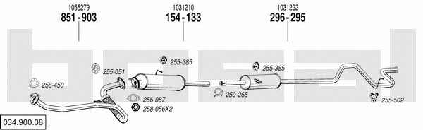 Bosal 034.900.08 Exhaust system 03490008 03490008 Bosal Exhaust system