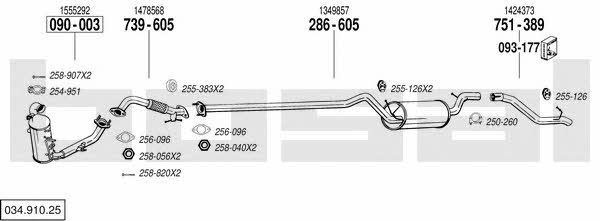 Bosal 034.910.25 Exhaust system 03491025