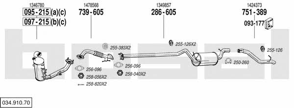 Bosal 034.910.70 Exhaust system 03491070