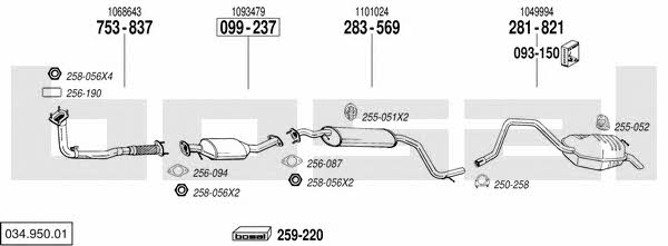  034.950.01 Exhaust system 03495001