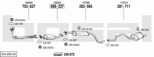  034.950.03 Exhaust system 03495003