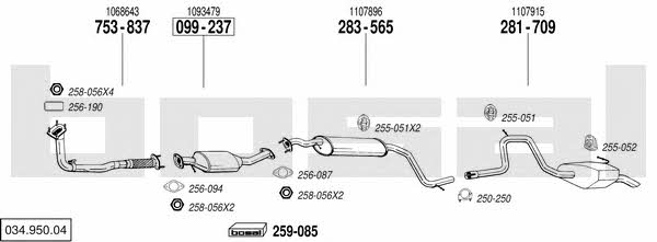  034.950.04 Exhaust system 03495004