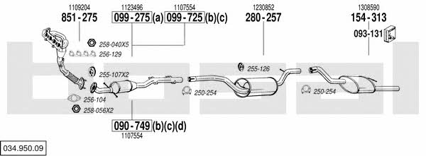 Bosal 034.950.09 Exhaust system 03495009