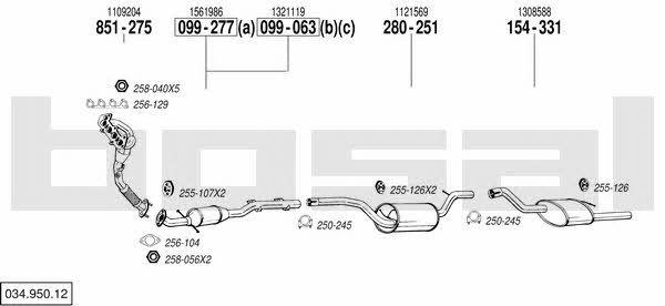  034.950.12 Exhaust system 03495012