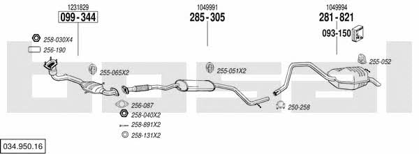  034.950.16 Exhaust system 03495016