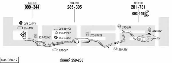 Bosal 034.950.17 Exhaust system 03495017