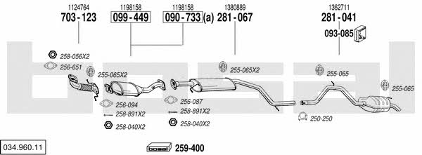  034.960.11 Exhaust system 03496011