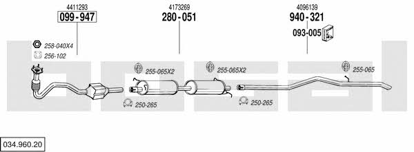 Bosal 034.960.20 Exhaust system 03496020 03496020 Bosal Exhaust system