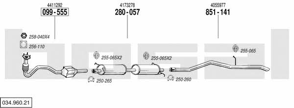  034.960.21 Exhaust system 03496021