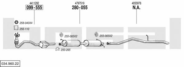  034.960.22 Exhaust system 03496022