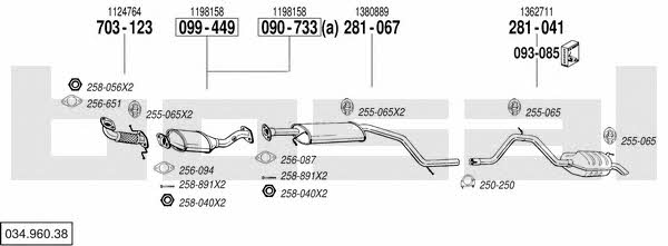 Bosal 034.960.38 Exhaust system 03496038