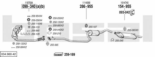Bosal 034.960.42 Exhaust system 03496042