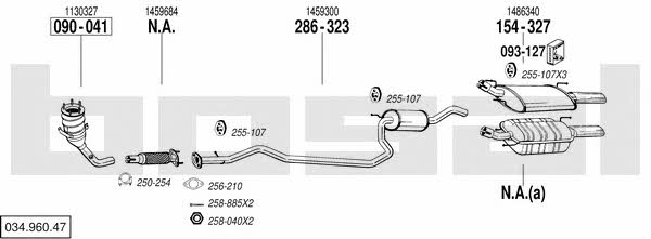 Bosal 034.960.47 Exhaust system 03496047