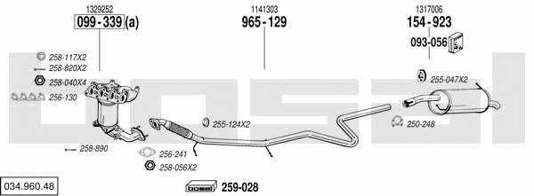 Bosal 034.960.48 Exhaust system 03496048
