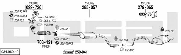 Bosal 034.960.49 Exhaust system 03496049