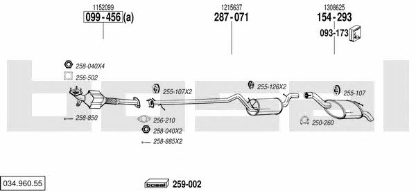 Bosal 034.960.55 Exhaust system 03496055