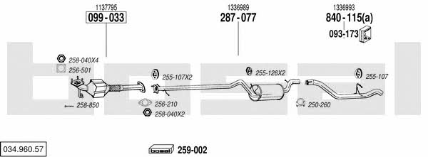  034.960.57 Exhaust system 03496057