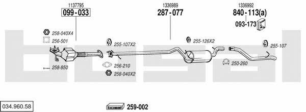  034.960.58 Exhaust system 03496058