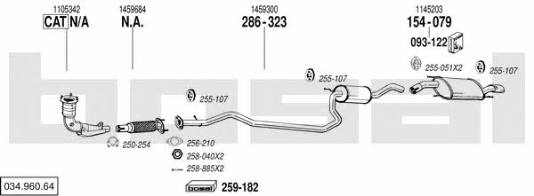 Bosal 034.960.64 Exhaust system 03496064