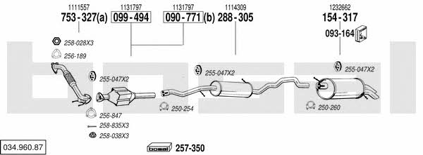  034.960.87 Exhaust system 03496087