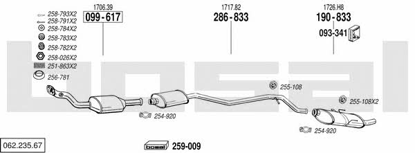 Bosal 062.235.67 Exhaust system 06223567 06223567 Bosal Exhaust system
