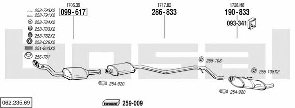 Bosal 062.235.69 Exhaust system 06223569 06223569 Bosal Exhaust system