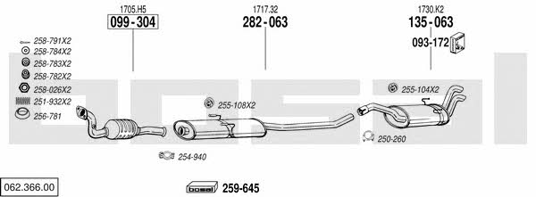  062.366.00 Exhaust system 06236600