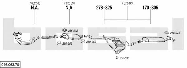 Bosal 046.063.70 Exhaust system 04606370 04606370 Bosal Exhaust system