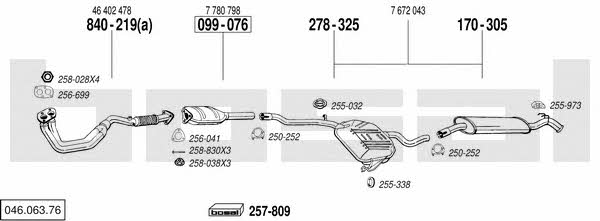 Bosal 046.063.76 Exhaust system 04606376 04606376 Bosal Exhaust system