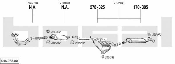 Bosal 046.063.80 Exhaust system 04606380 04606380 Bosal Exhaust system