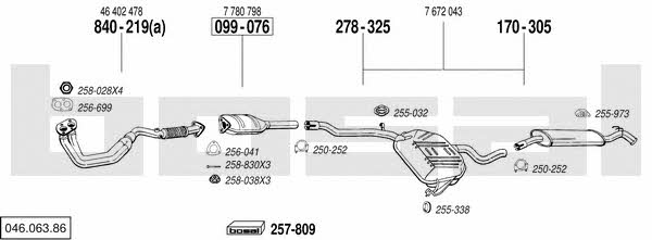 046.063.86 Exhaust system 04606386