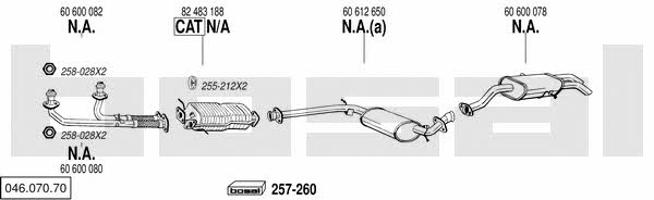 Bosal 046.070.70 Exhaust system 04607070 04607070 Bosal Exhaust system