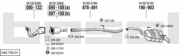 Bosal 046.700.01 Exhaust system 04670001