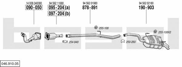 Bosal 046.910.05 Exhaust system 04691005