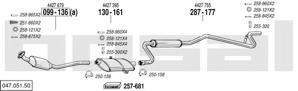 Bosal 047.051.50 Exhaust system 04705150