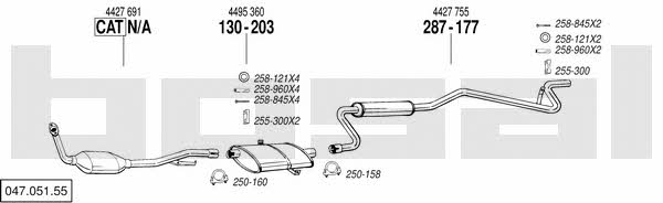  047.051.55 Exhaust system 04705155