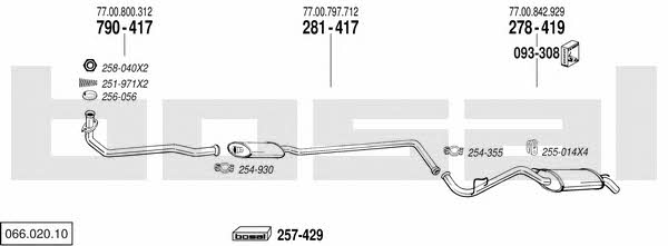 Bosal 066.020.10 Exhaust system 06602010